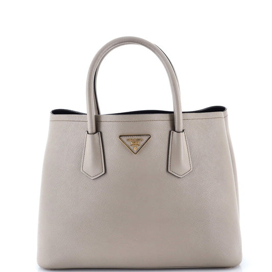 Cuir Double Tote Saffiano Leather Medium
