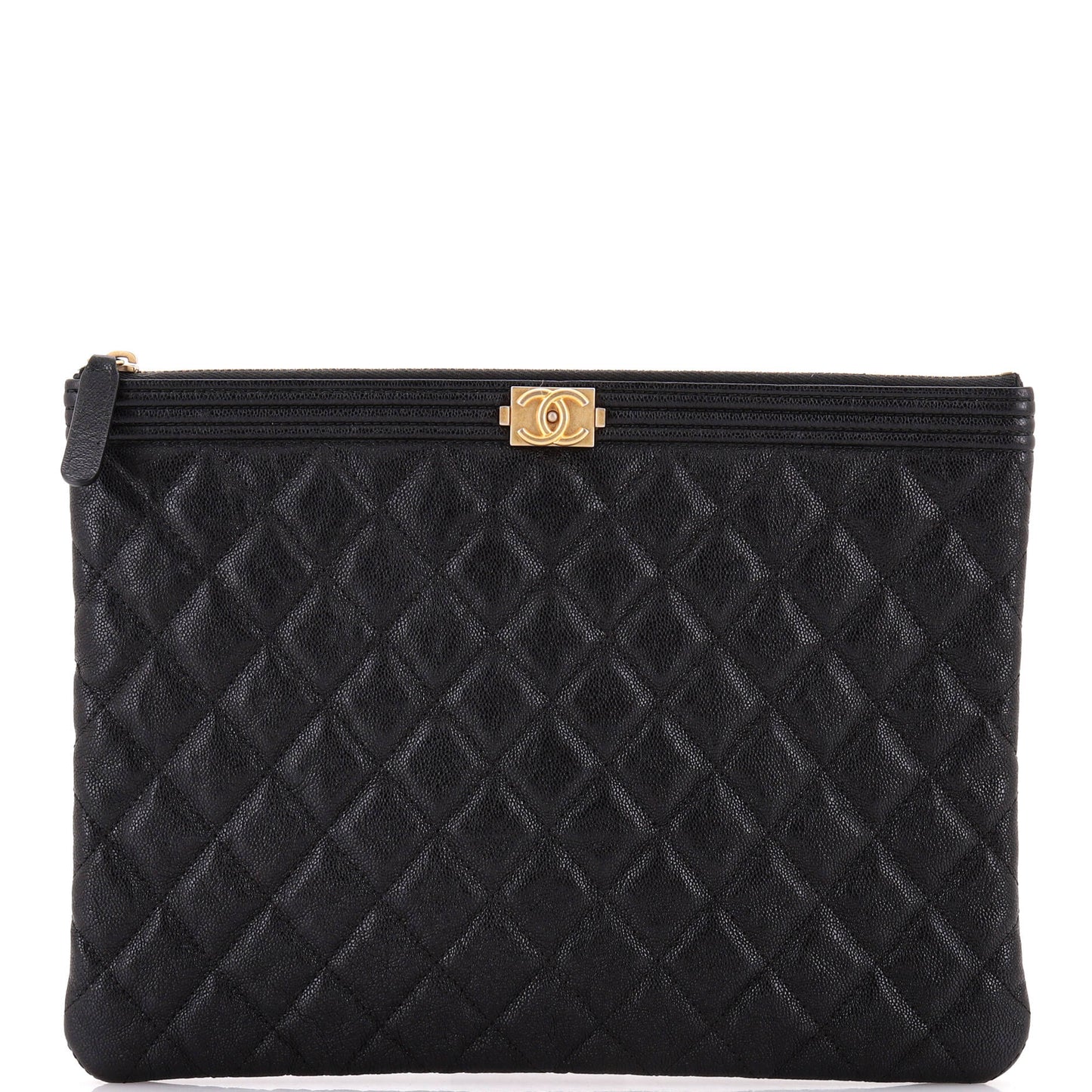 Boy O Case Clutch Quilted Caviar Medium