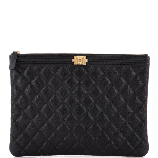 Boy O Case Clutch Quilted Caviar Medium