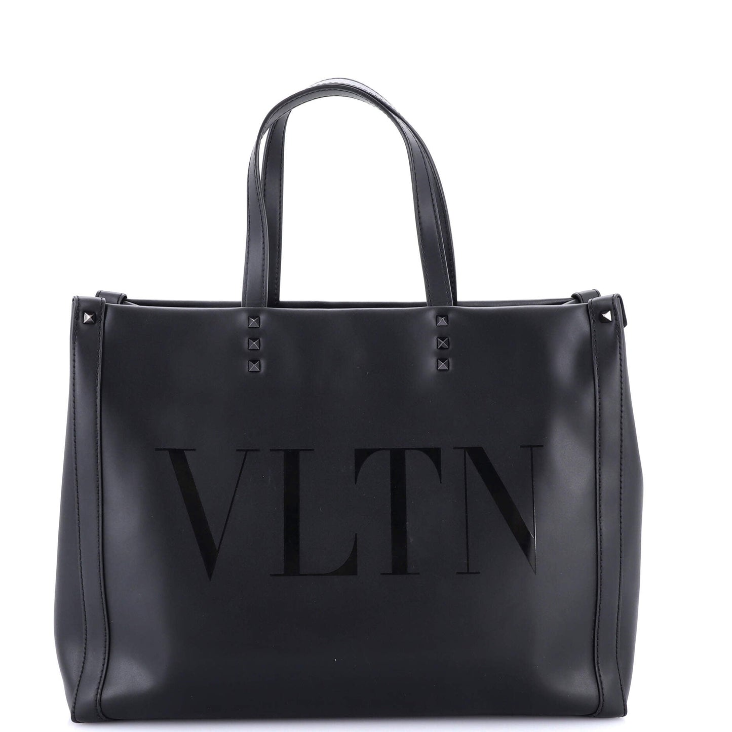 VLTN Rockstud Shopping Tote Embroidered Leather Large