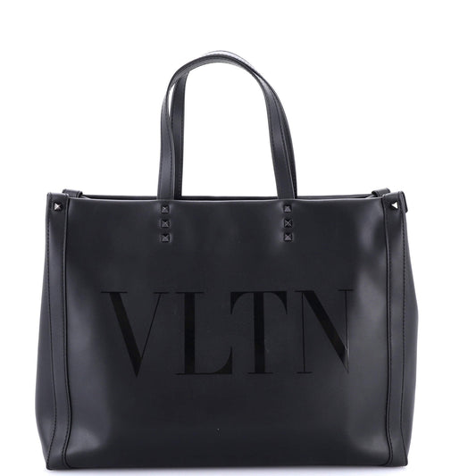 VLTN Rockstud Shopping Tote Embroidered Leather Large