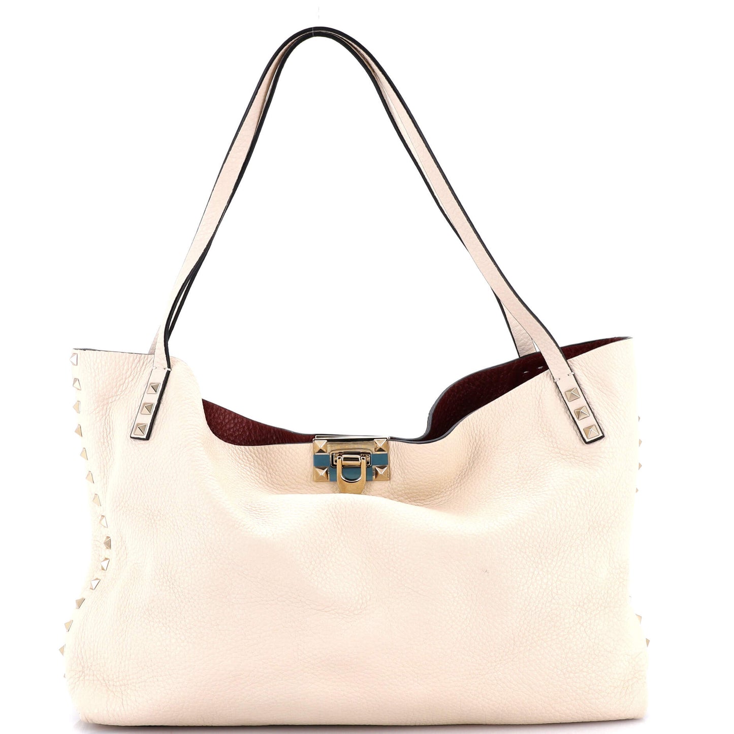 Rockstud Convertible Flip Lock Tote Leather Medium