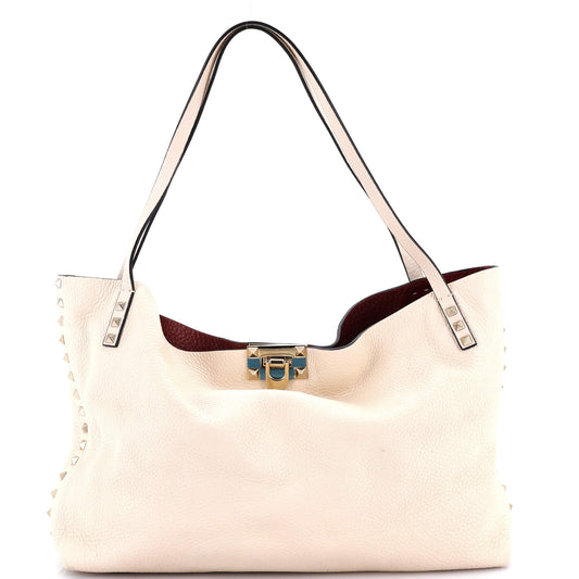 Rockstud Convertible Flip Lock Tote Leather Medium