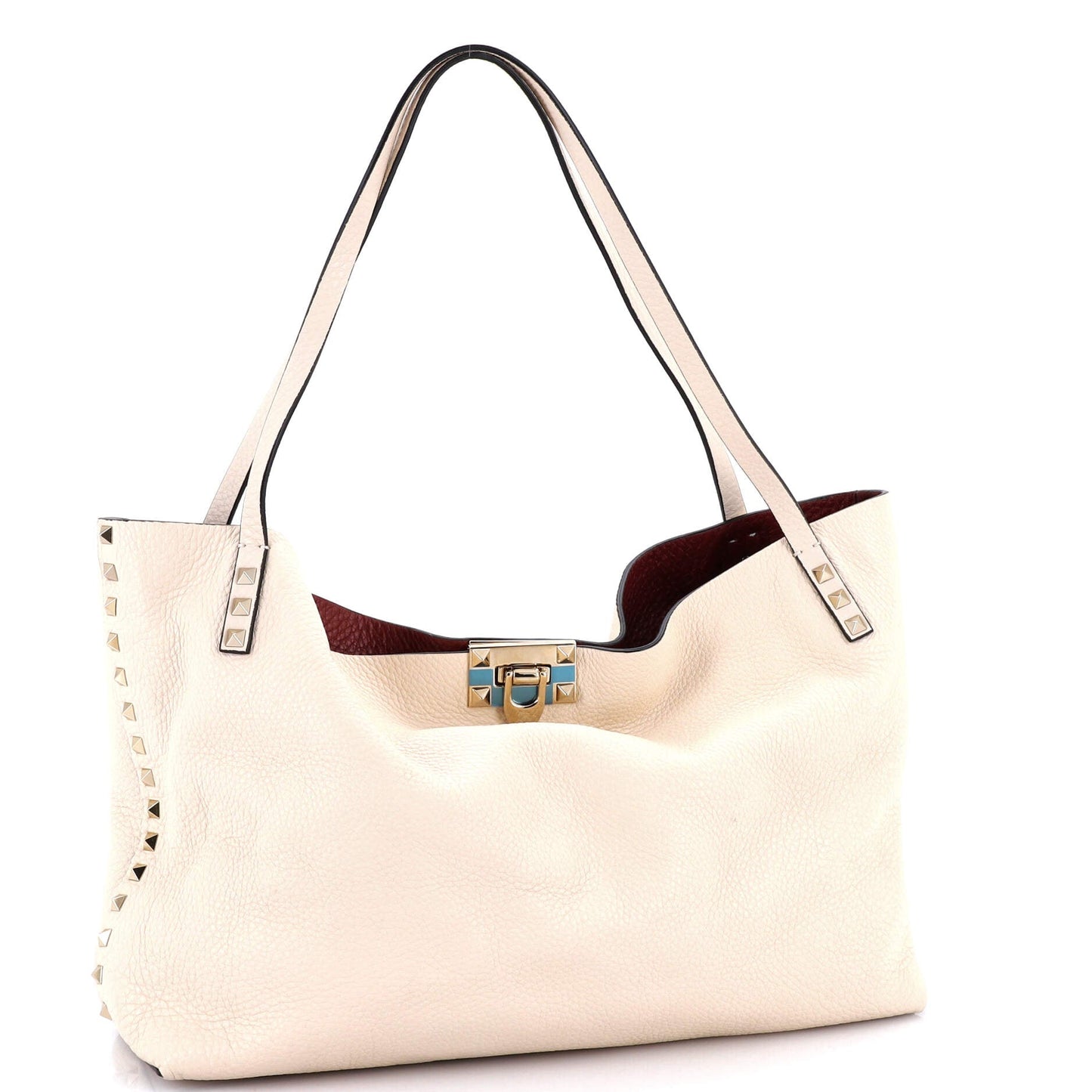 Rockstud Convertible Flip Lock Tote Leather Medium