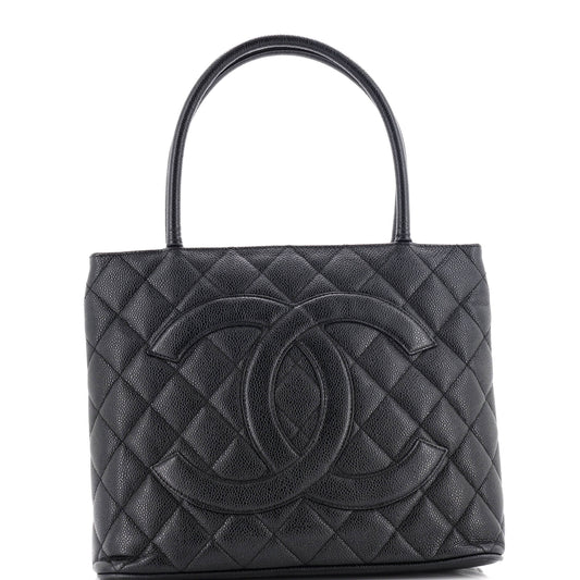 Medallion Tote Quilted Caviar