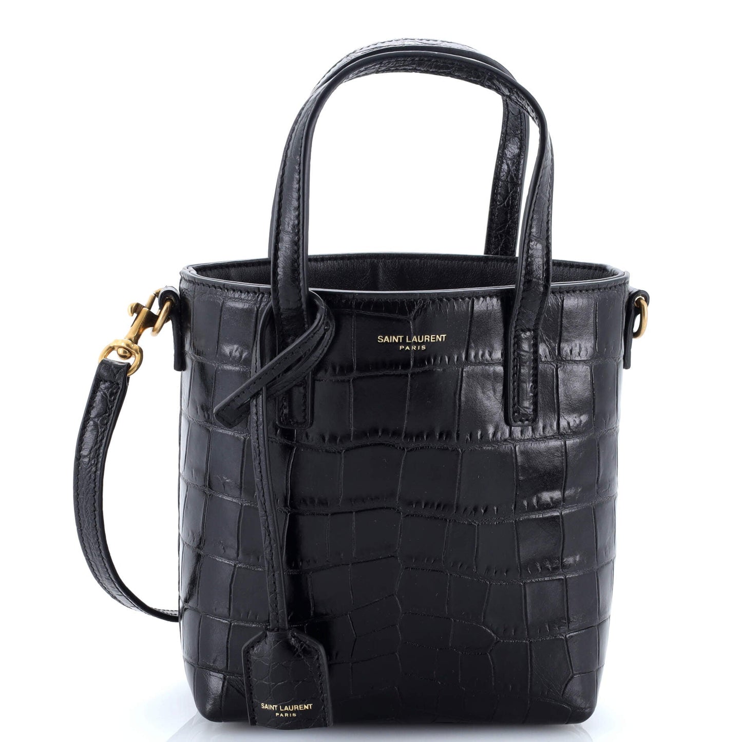 Shopper Tote Crocodile Embossed Leather Mini Toy