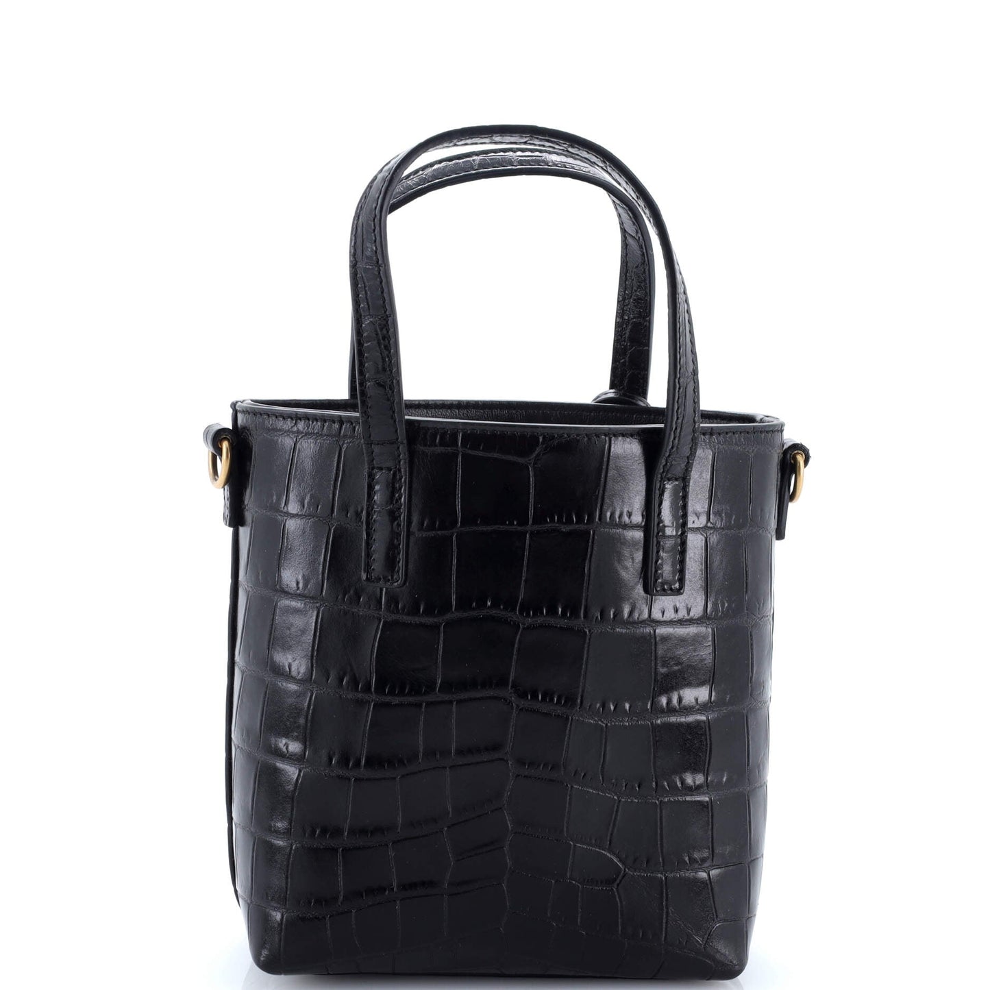 Shopper Tote Crocodile Embossed Leather Mini Toy