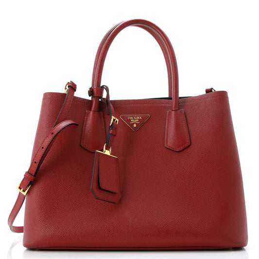 Cuir Double Tote Saffiano Leather Medium