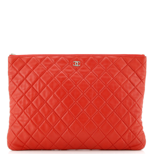 O Case Clutch Quilted Lambskin Large