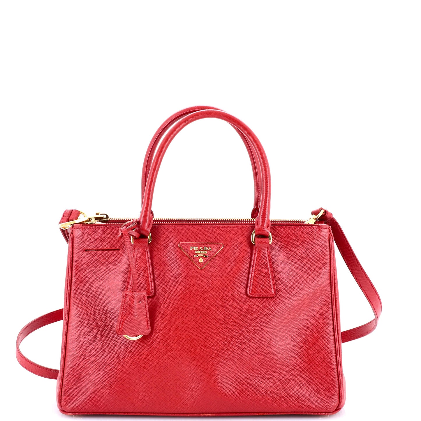 Double Zip Lux Tote Saffiano Leather Small