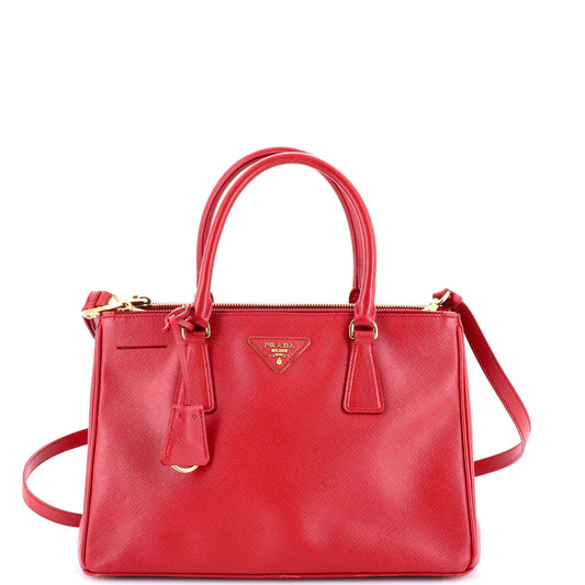 Double Zip Lux Tote Saffiano Leather Small