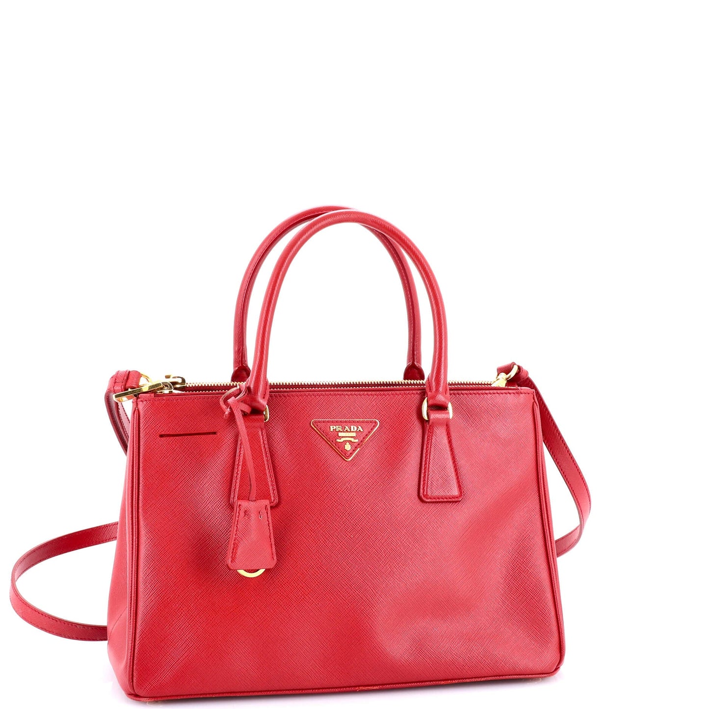 Double Zip Lux Tote Saffiano Leather Small