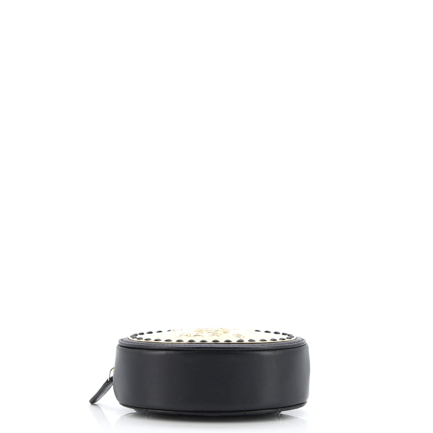 Logo Plate Oval Clutch With Chain Metal and Lambskin