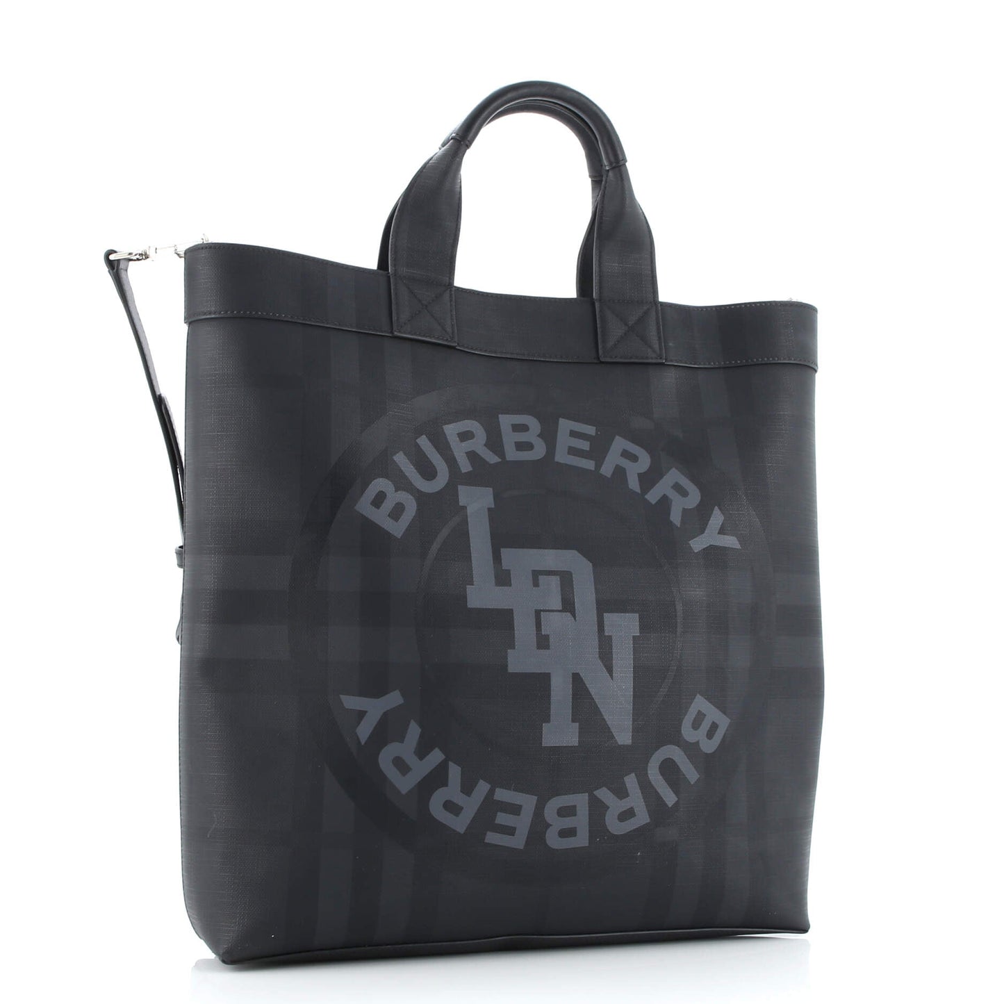 Logo Graphic Convertible Tote London Check Coated Canvas Large