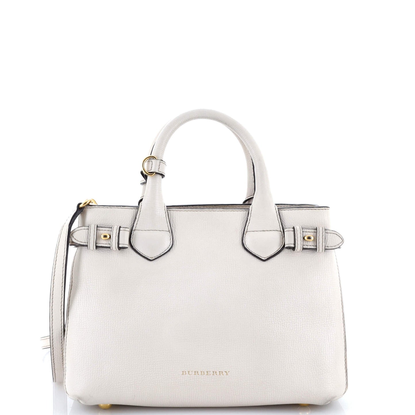 Banner Tote Leather and House Check Canvas Small