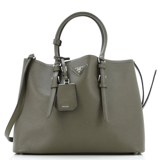 Cuir Double Tote Saffiano Leather Large