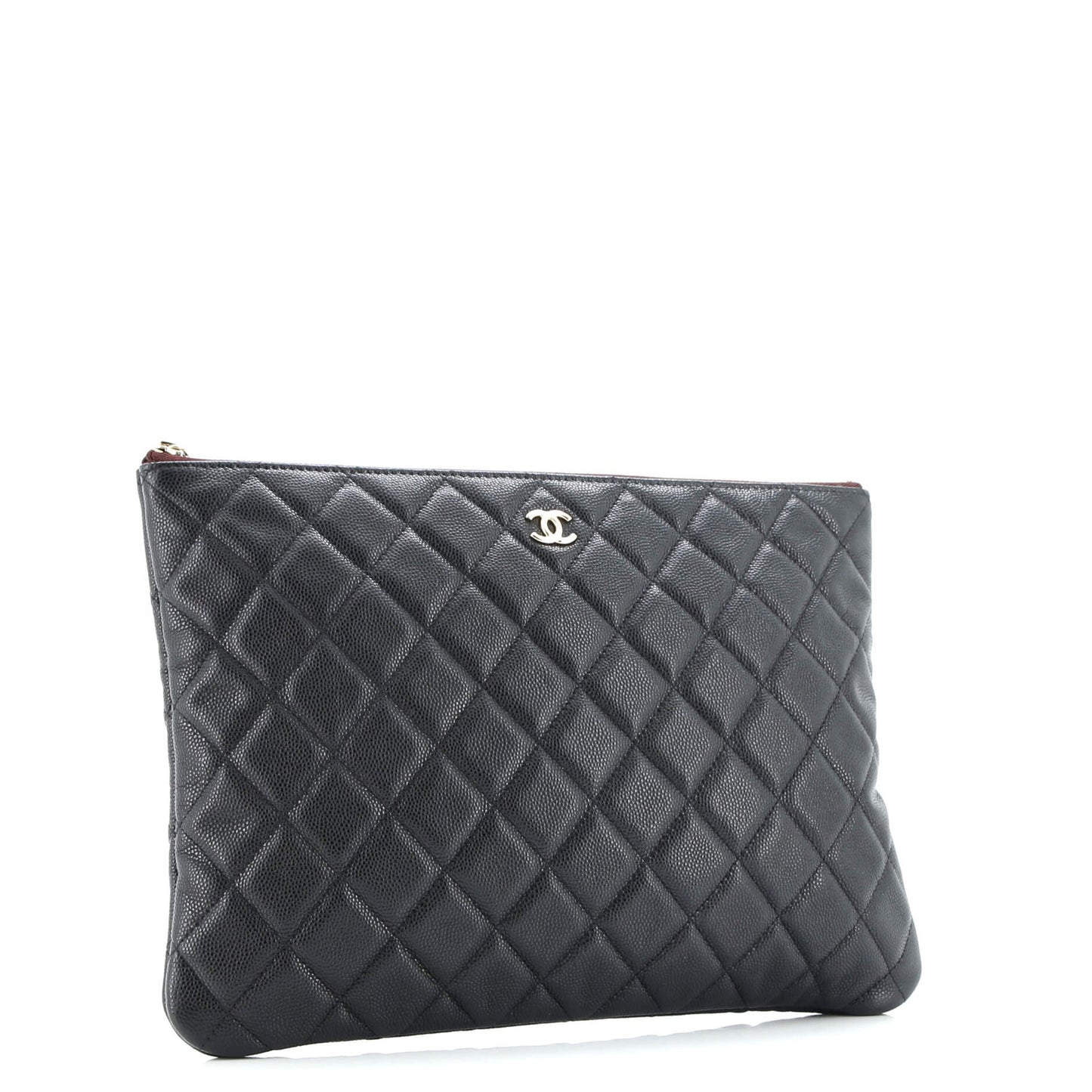 O Case Clutch Quilted Caviar Medium
