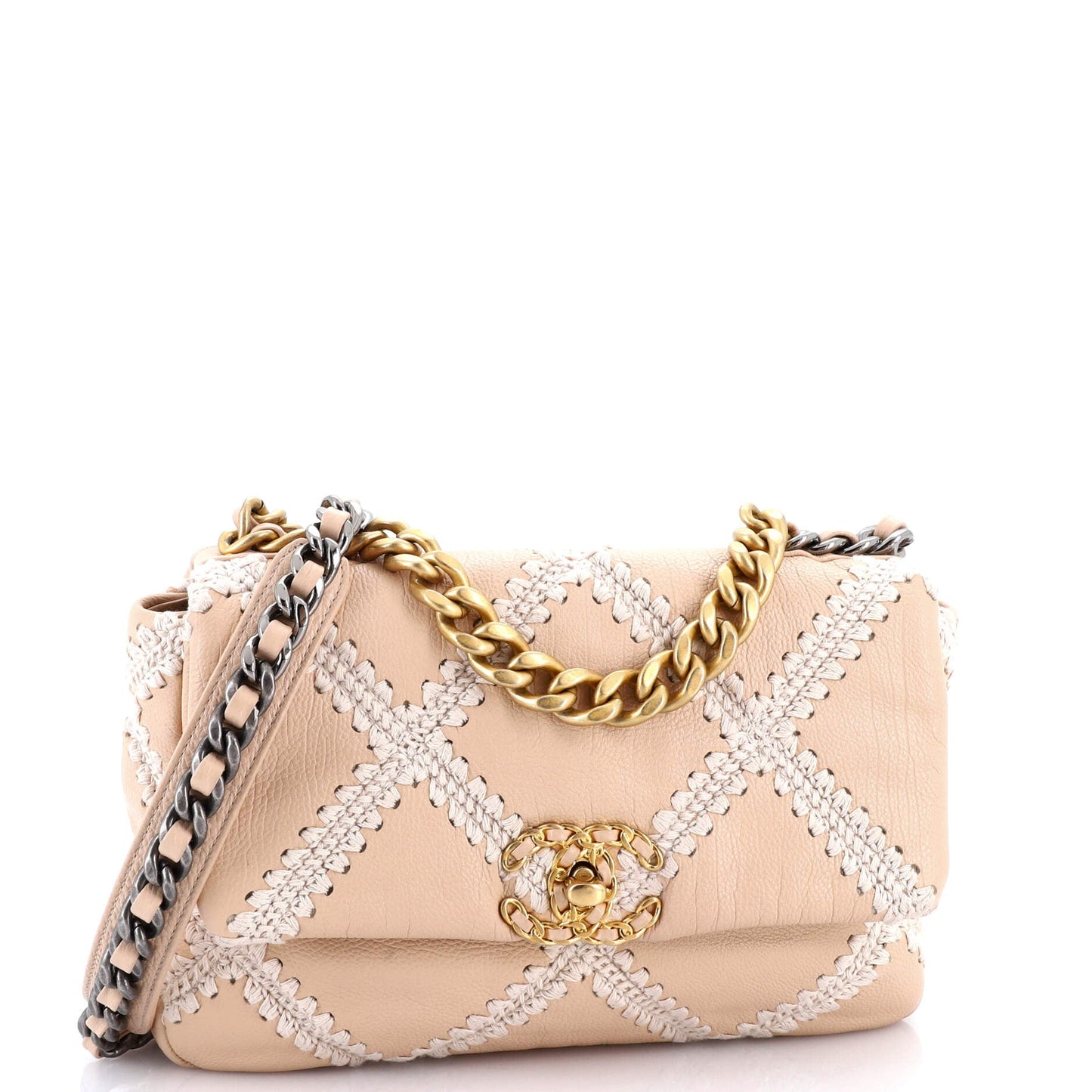 19 Flap Bag Crochet Quilted Calfskin Medium