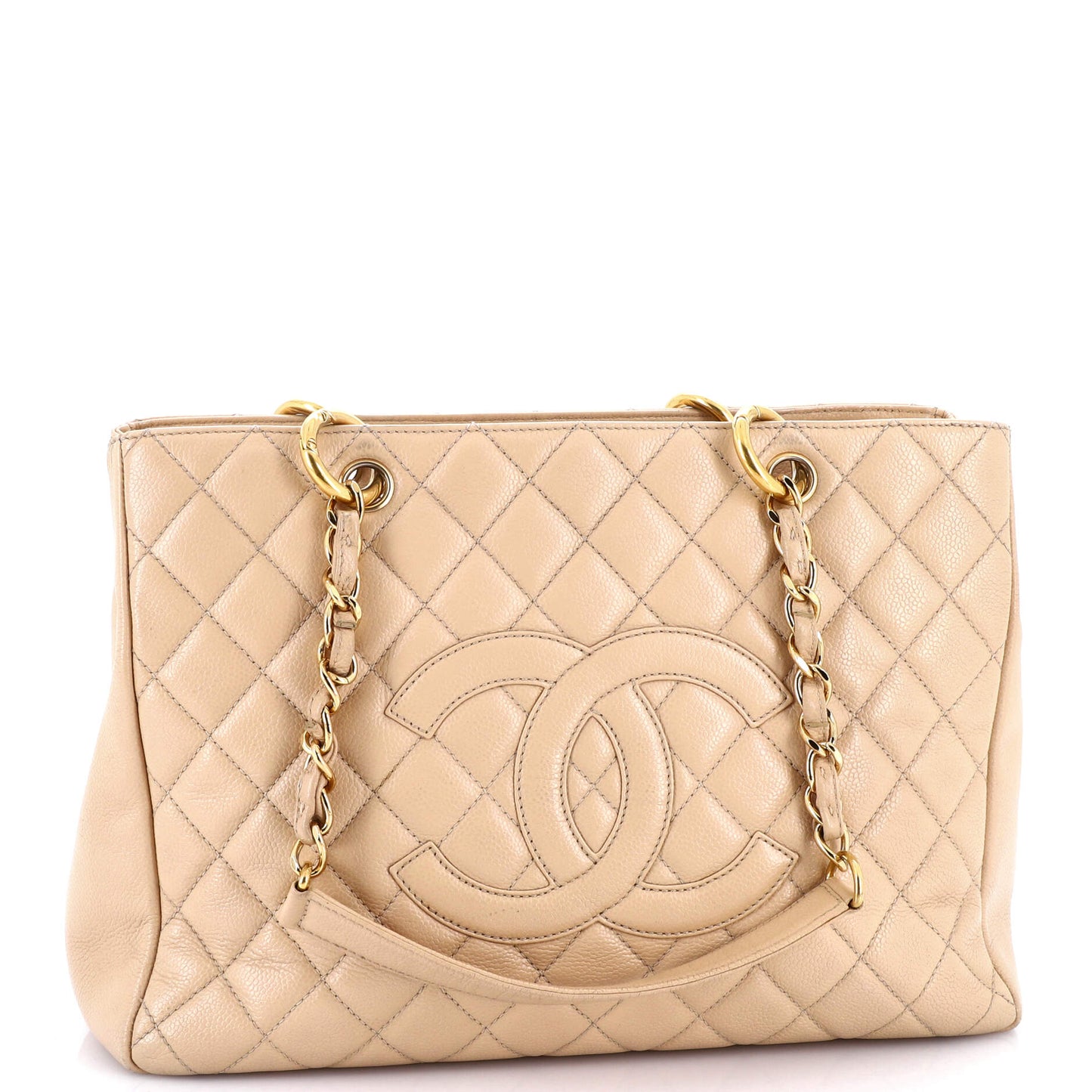 Grand Shopping Tote Quilted Caviar