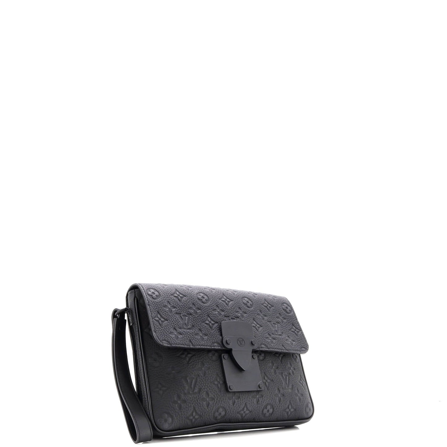 S Lock Clutch Bag Monogram Taurillon Leather