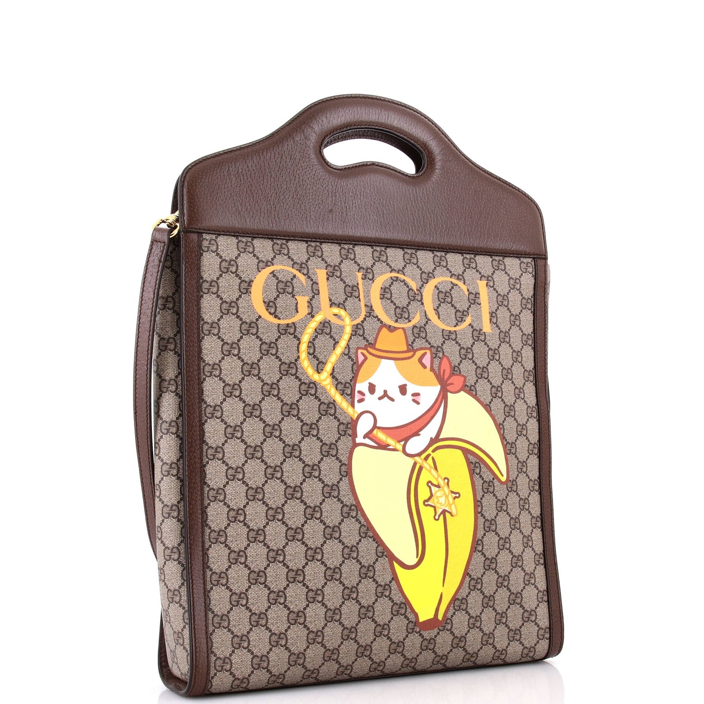 Cut Out Handle Tote Printed GG Coated Canvas