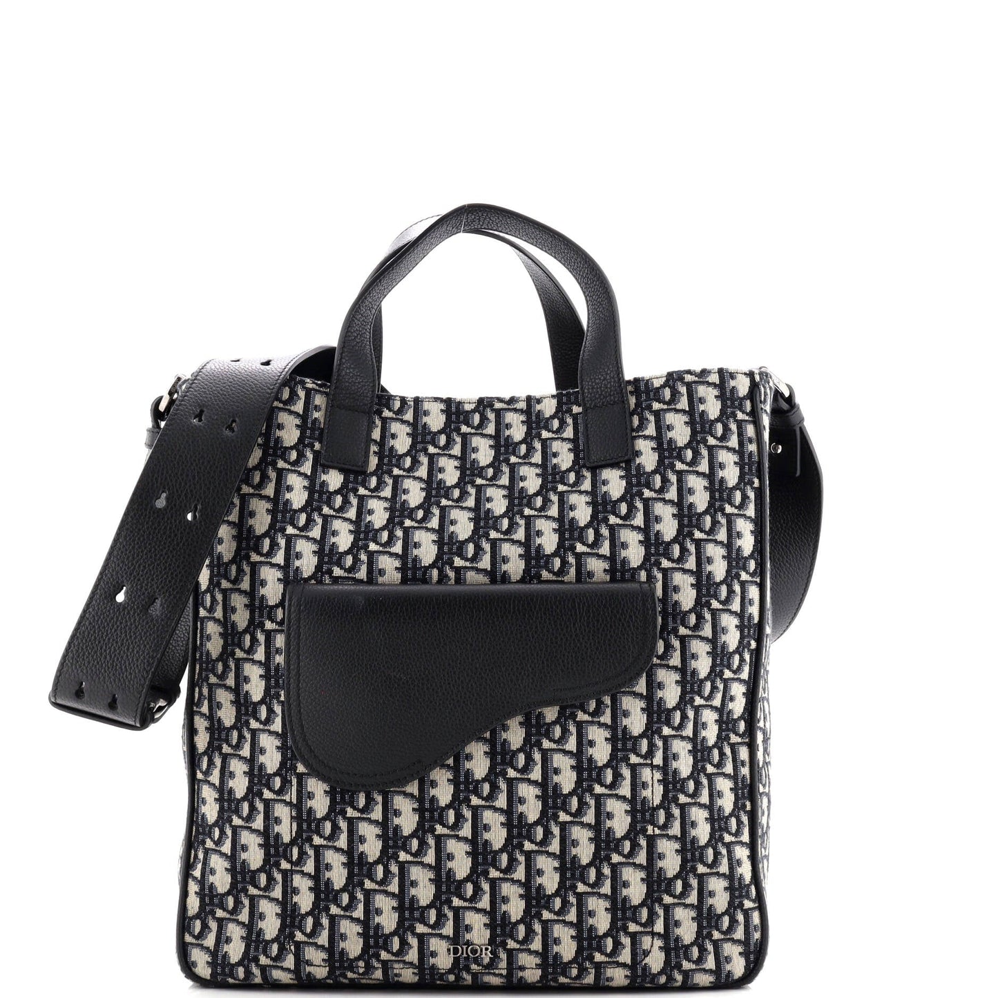 Saddle Tote Oblique Canvas and Leather Tall