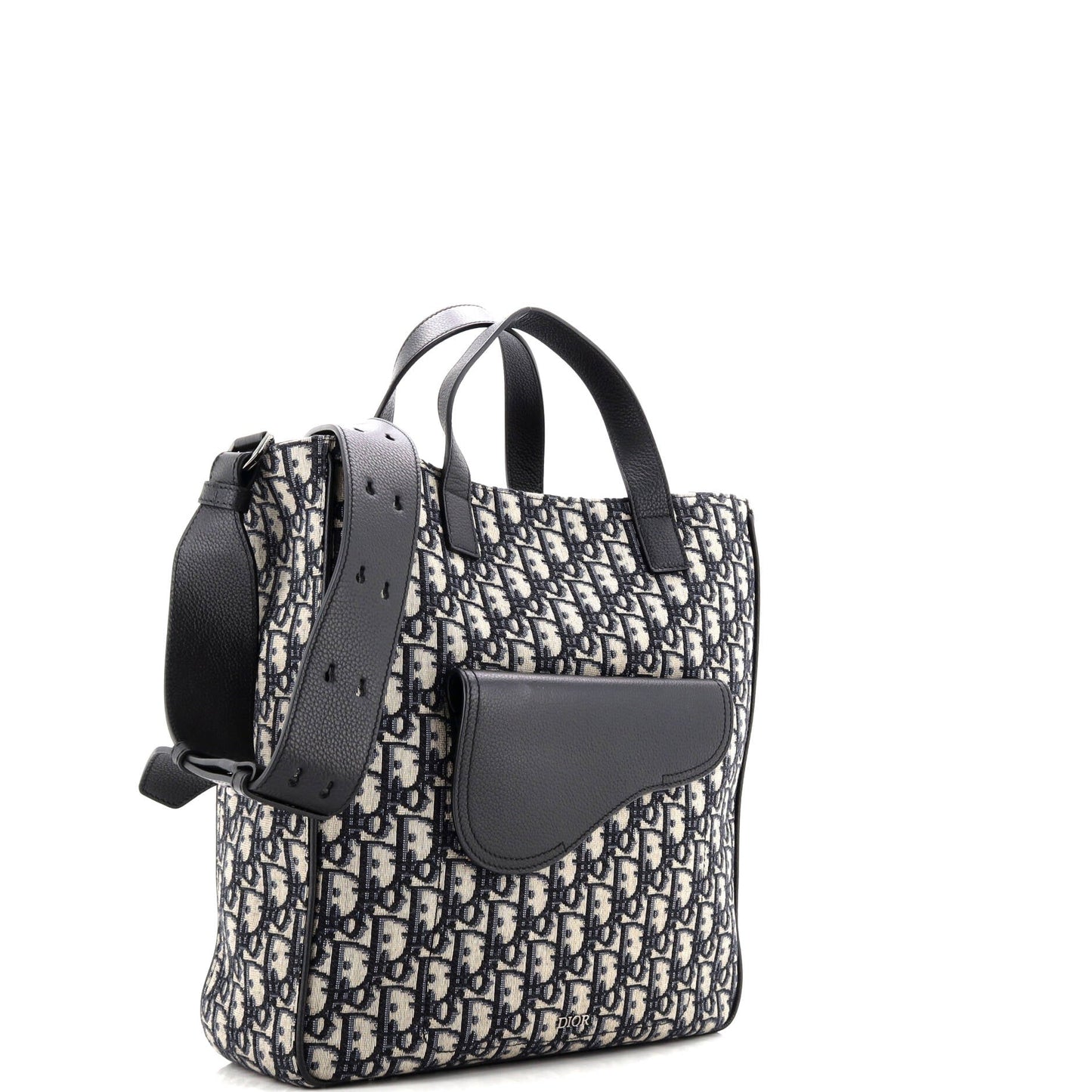 Saddle Tote Oblique Canvas and Leather Tall