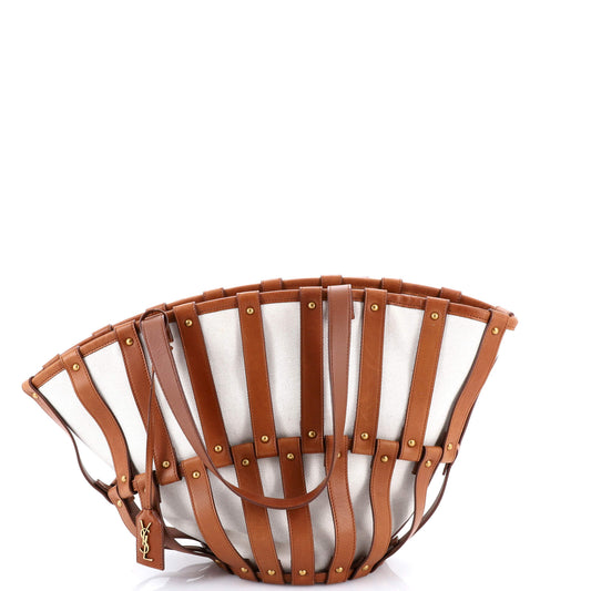 Beatrix Panier Cut Out Tote Canvas with Leather