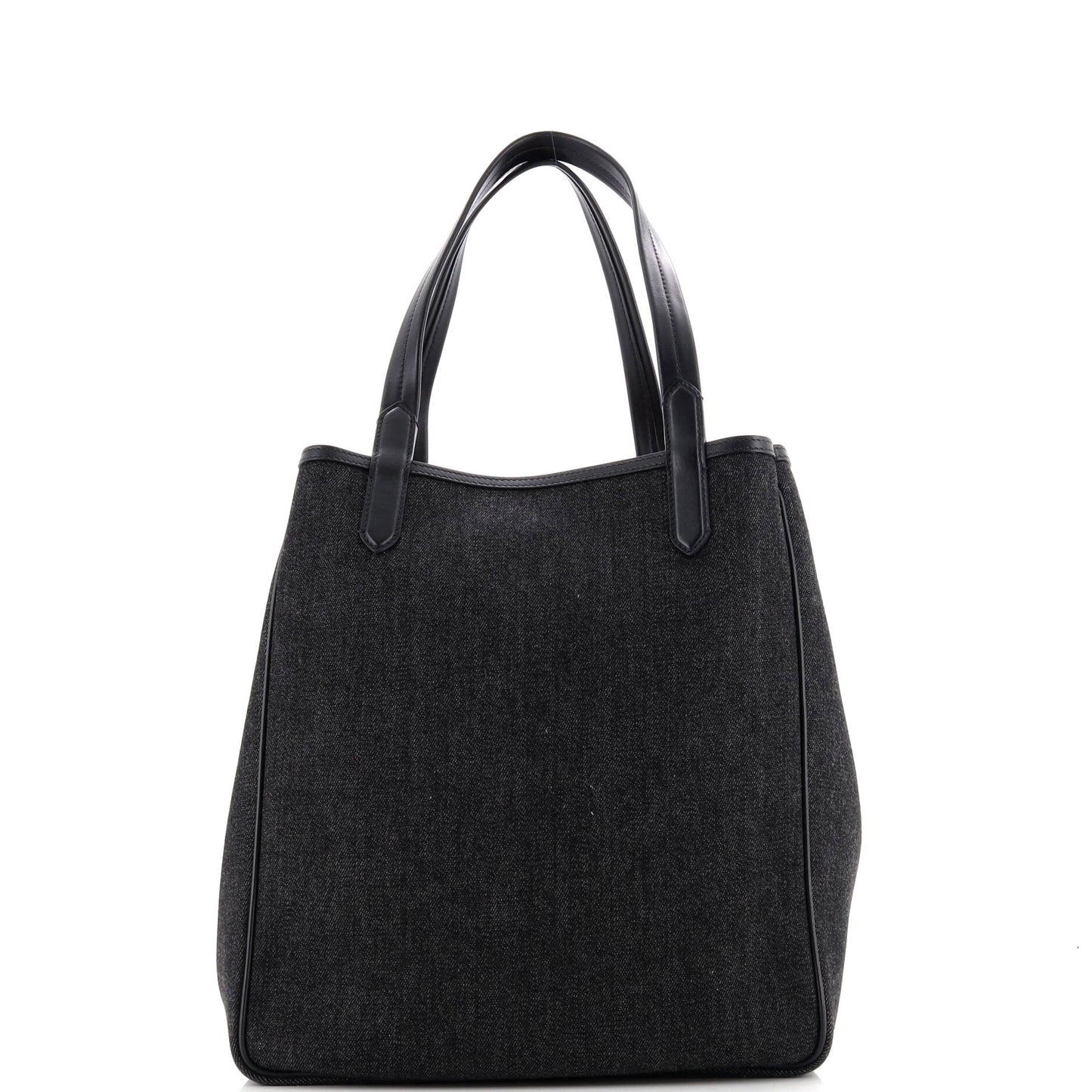 T Twist Tote Denim with Leather Large