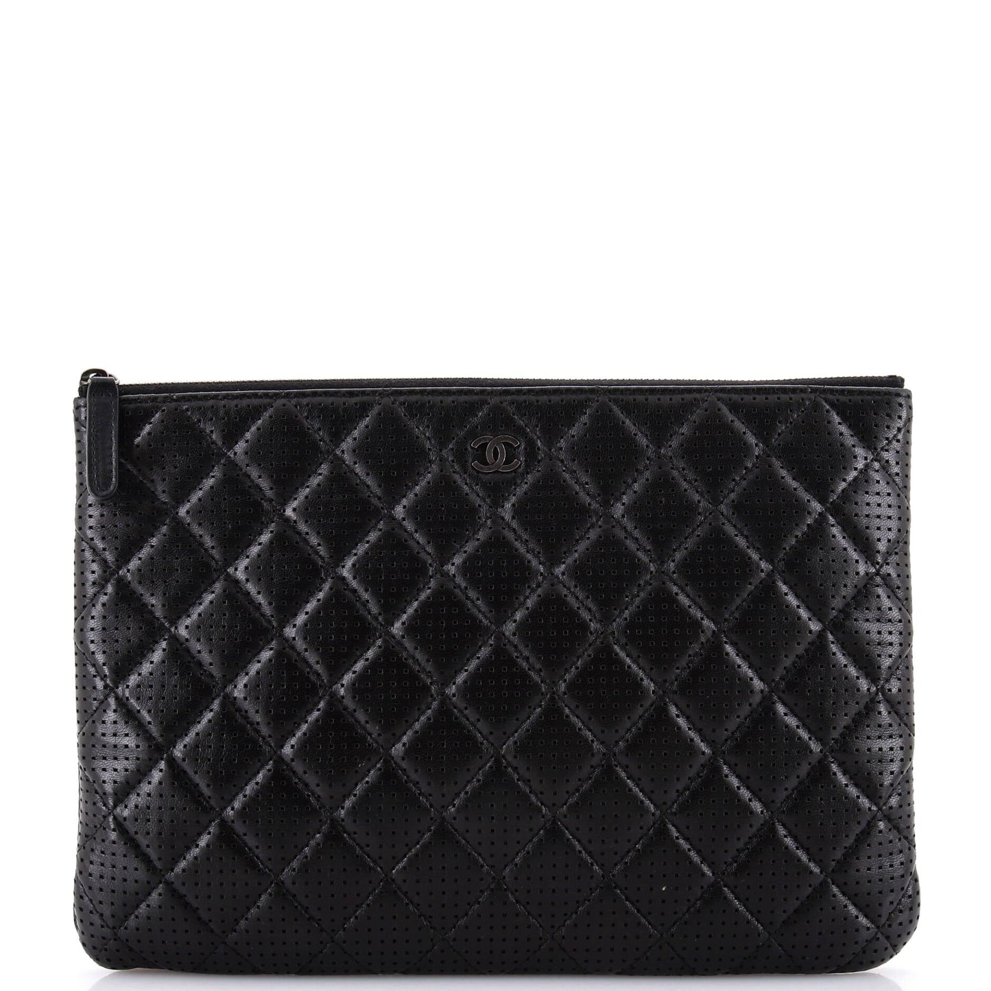 O Case Clutch Quilted Perforated Lambskin Medium