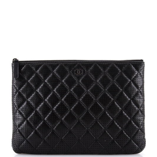 O Case Clutch Quilted Perforated Lambskin Medium
