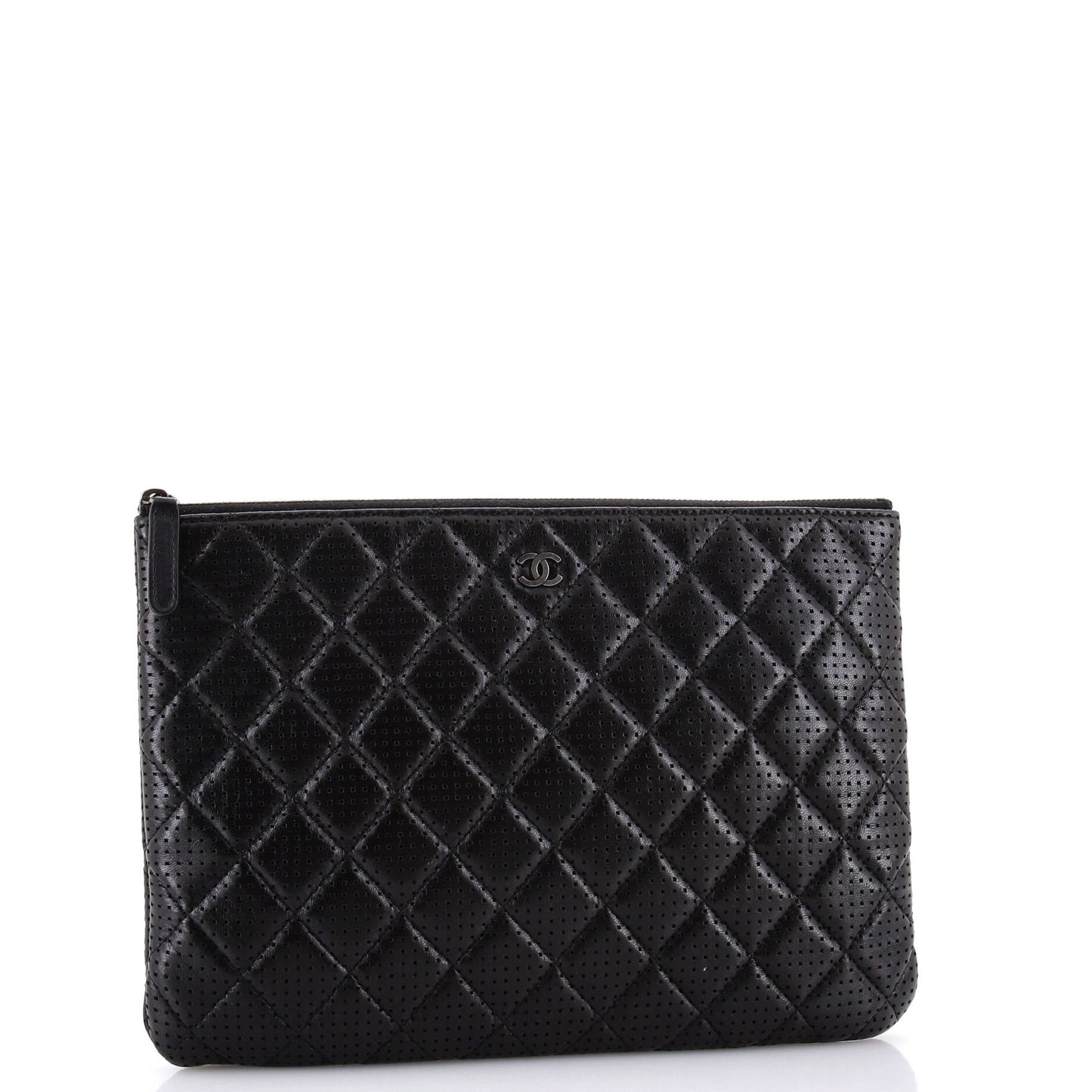 O Case Clutch Quilted Perforated Lambskin Medium