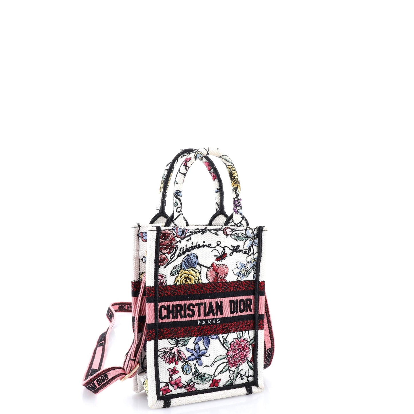 Book Tote Phone Bag Embroidered Canvas Mini