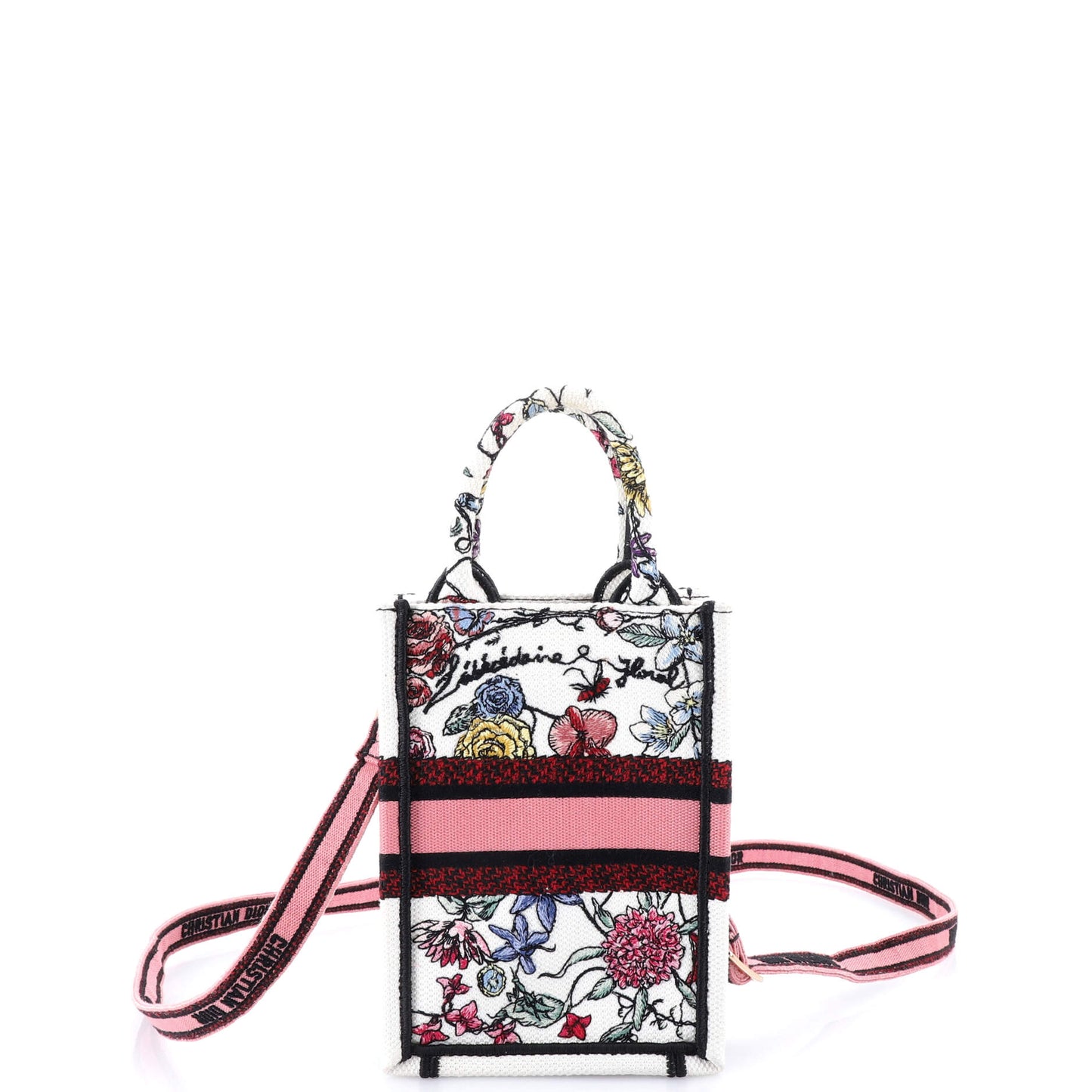 Book Tote Phone Bag Embroidered Canvas Mini