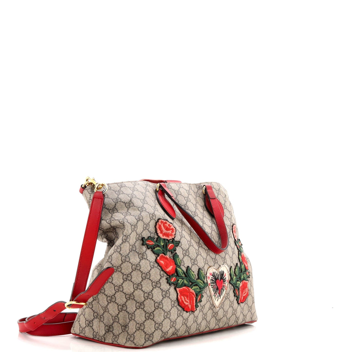 Convertible Soft Tote Embroidered GG Coated Canvas Medium