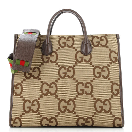 Convertible Tote Jumbo GG Canvas Large