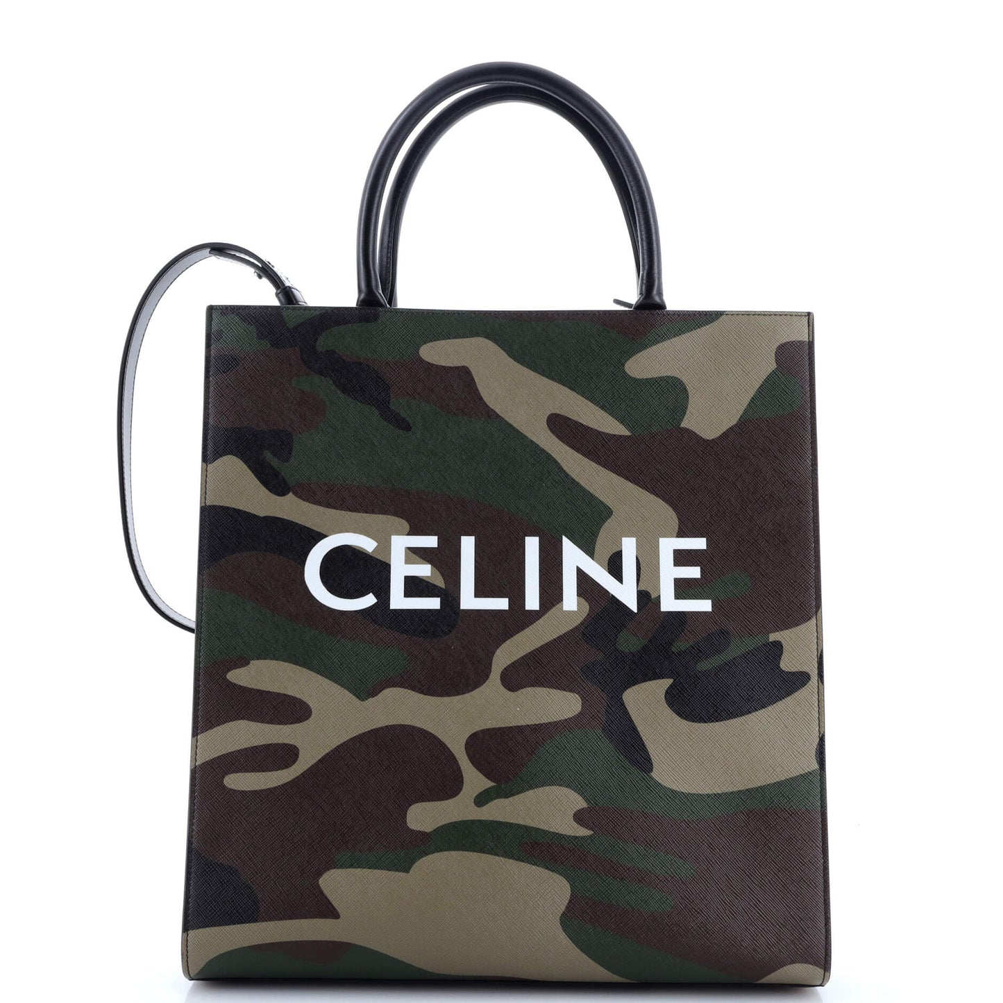 Vertical Cabas Tote Camouflage Coated Canvas Medium