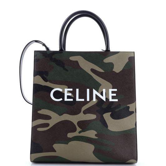 Vertical Cabas Tote Camouflage Coated Canvas Medium