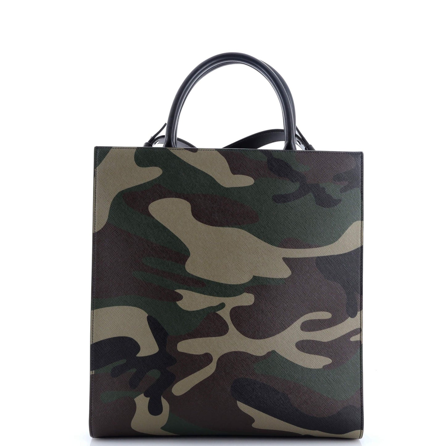 Vertical Cabas Tote Camouflage Coated Canvas Medium