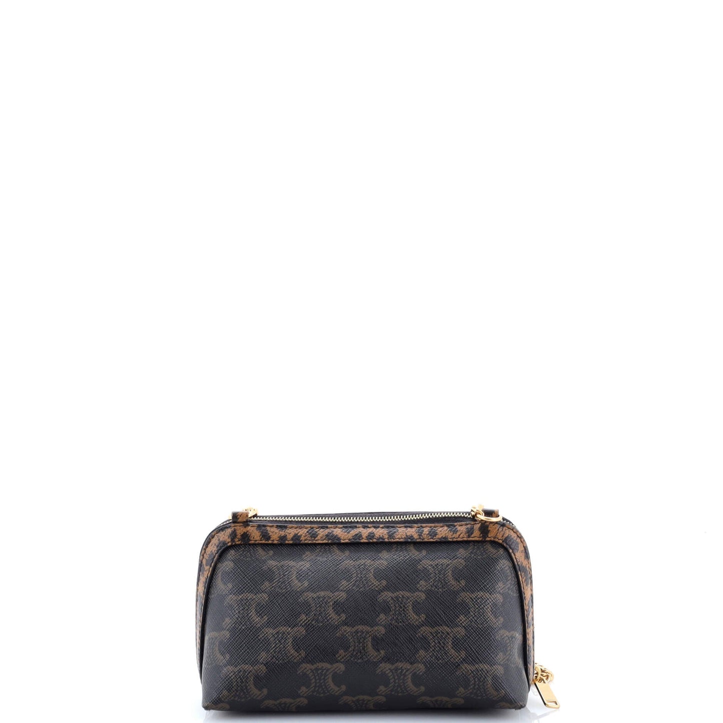 Zip Around Chain Clutch Triomphe Coated Canvas