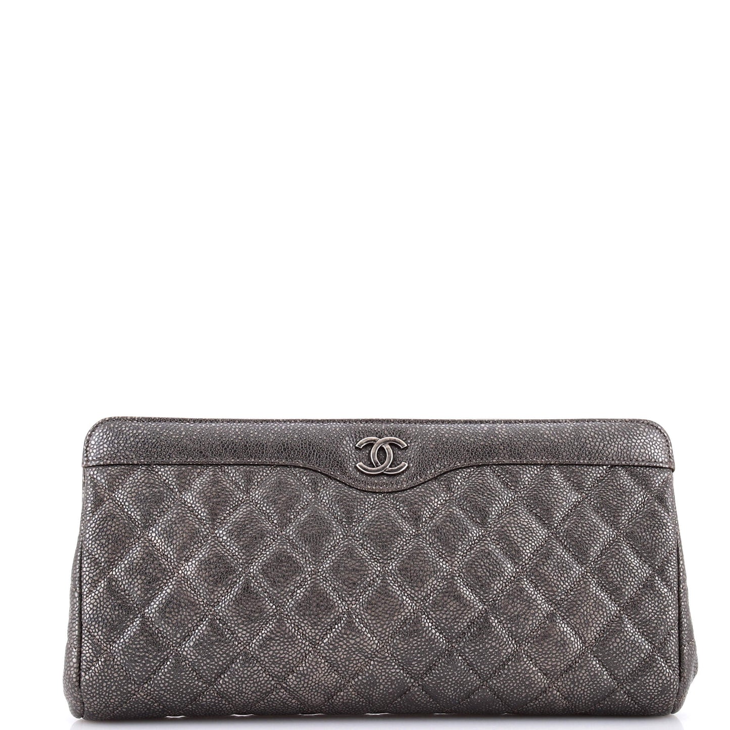 CC Frame Clutch Quilted Caviar Large