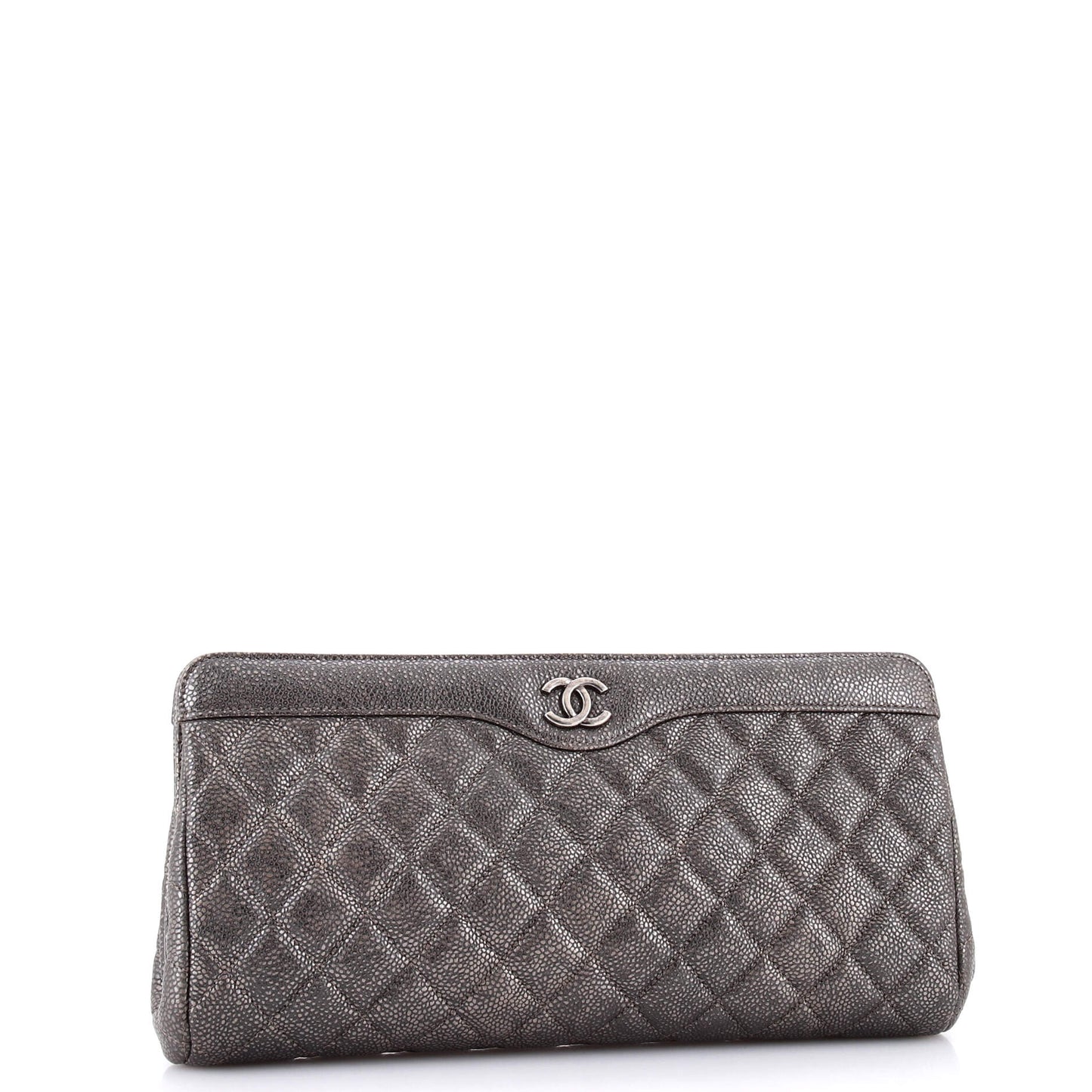CC Frame Clutch Quilted Caviar Large