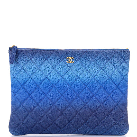 O Case Clutch Quilted Ombre Caviar Medium