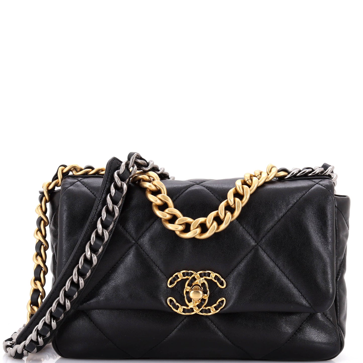 19 Flap Bag Quilted Leather Medium