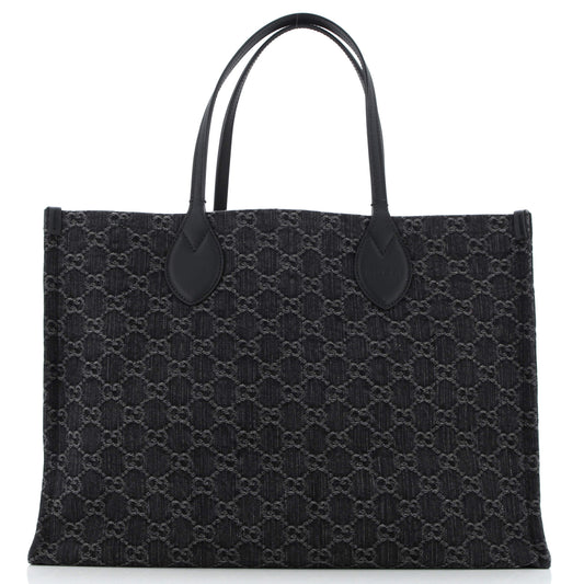Ophidia Shopper Tote GG Denim Large