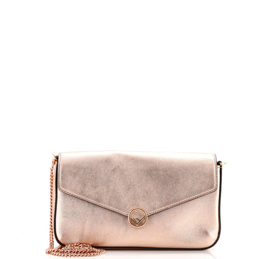 F Is Fendi Envelope Chain Clutch Leather Small