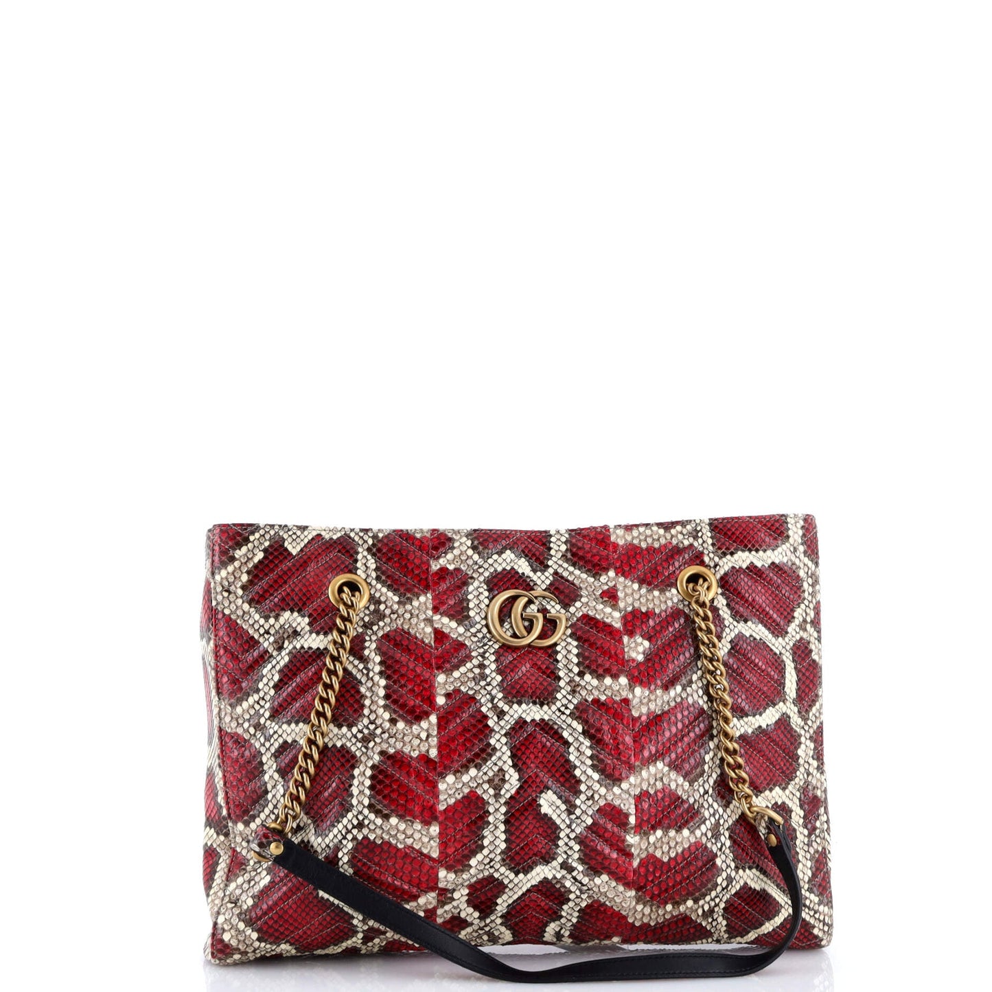 GG Marmont Zip Tote Matelasse Python Medium