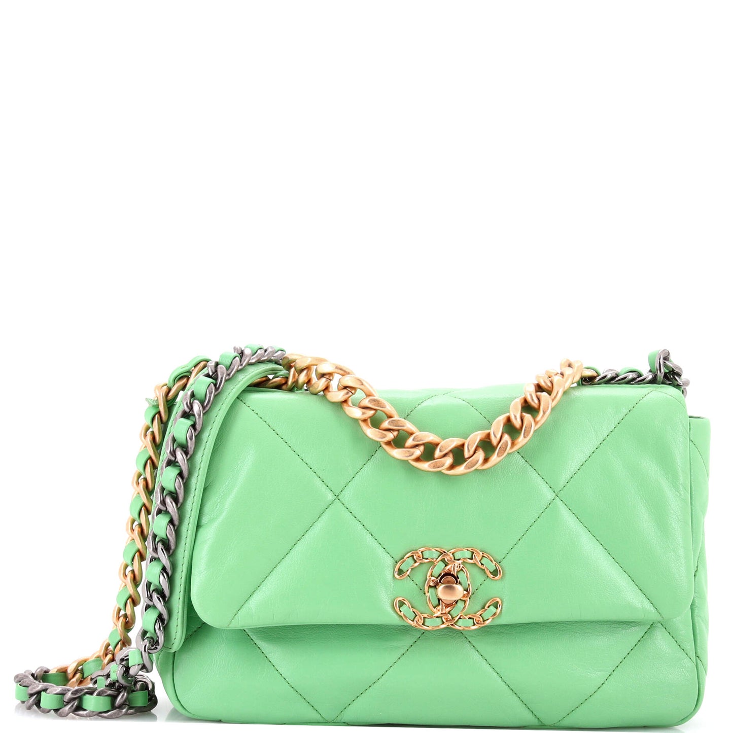 19 Flap Bag Quilted Leather Medium