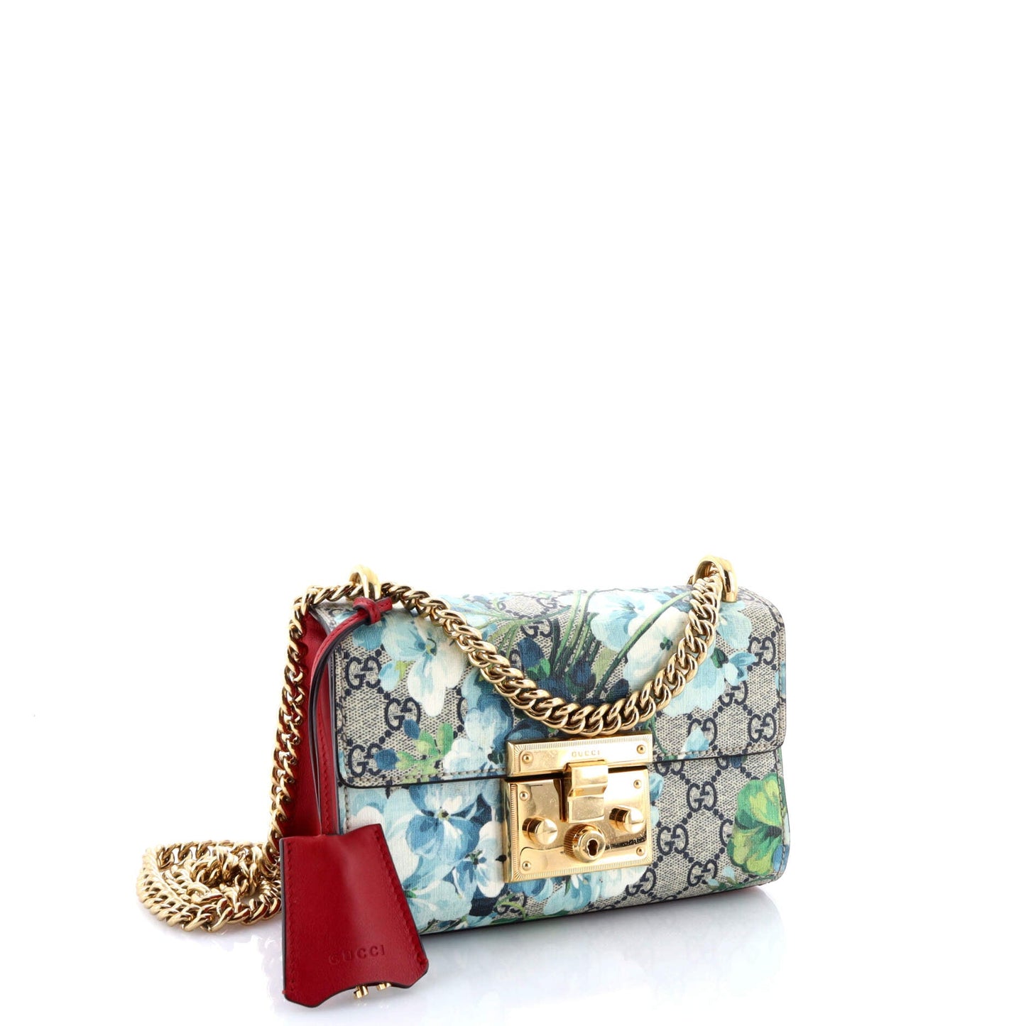 Padlock Shoulder Bag Blooms Print GG Coated Canvas Small