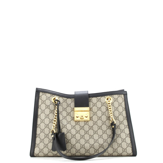 Padlock Chain Tote GG Coated Canvas with Leather Medium